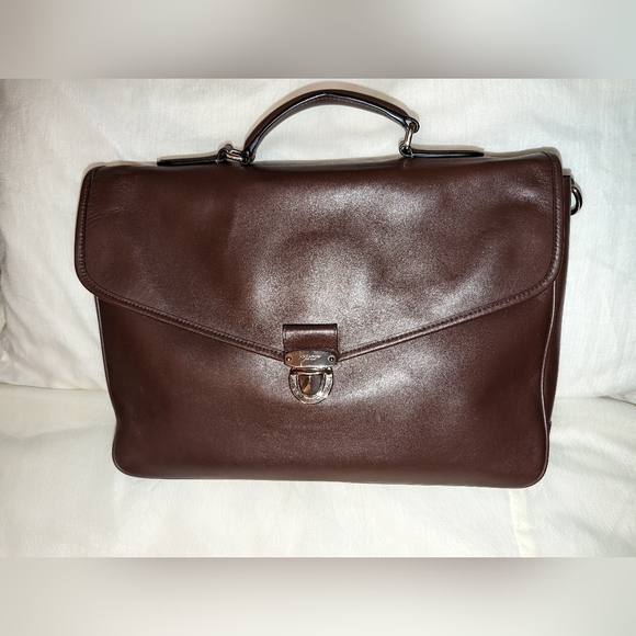 COACH Leather Messenger Bag Briefcase D 72070 Brown EUC - Picture 1 of 12